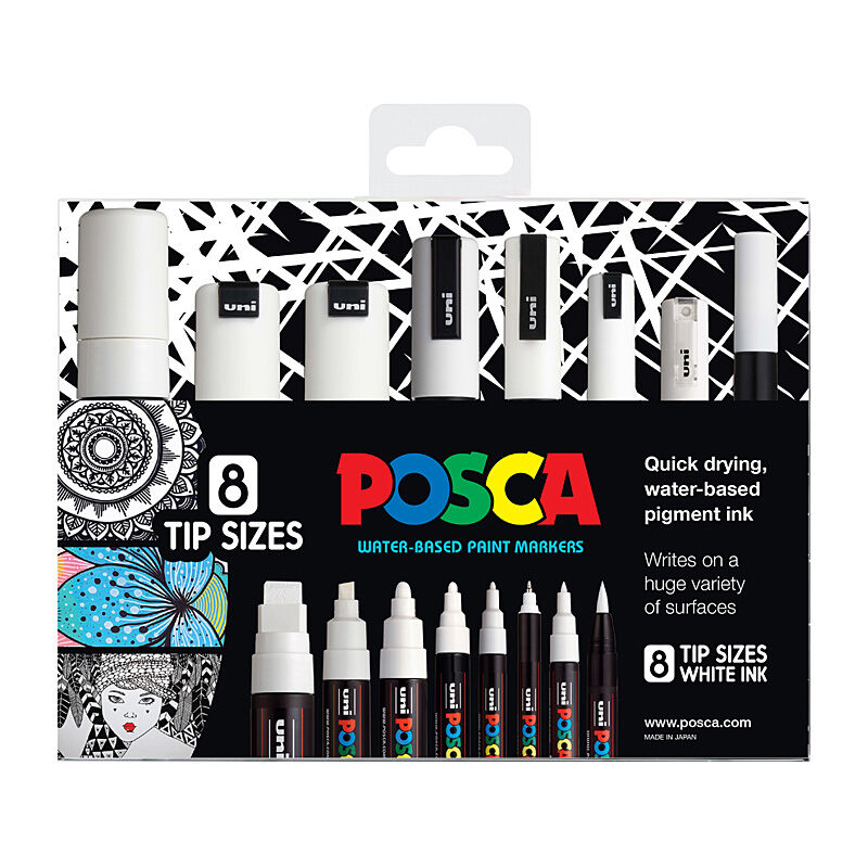 Posca One Ea Tip Size Wht Pk8 - Wholesales Supply