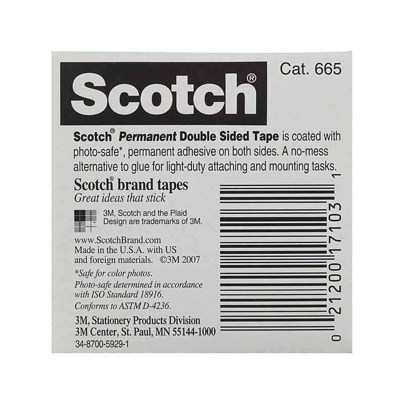 Scotch D-S Tape 665 12mm Bx12