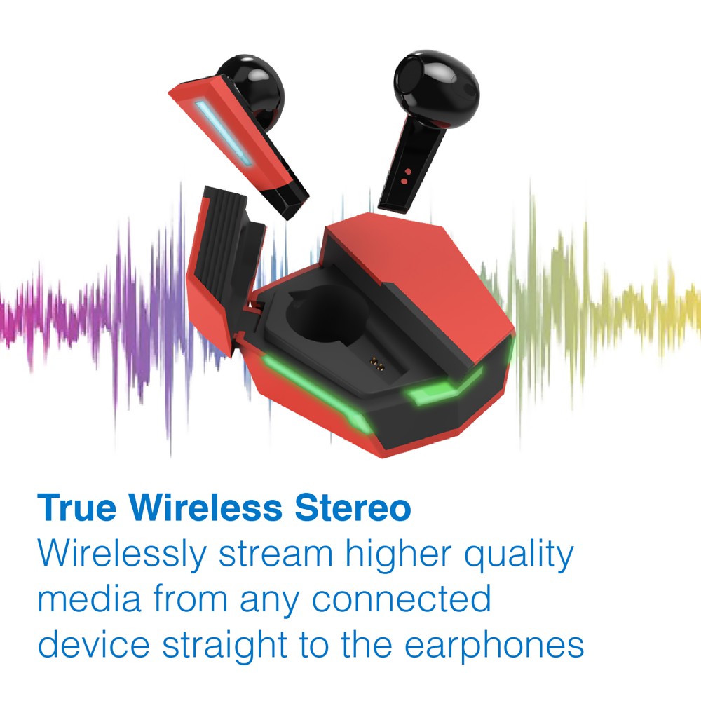 Laser Kids TWS Gaming Earphone Pro-Red