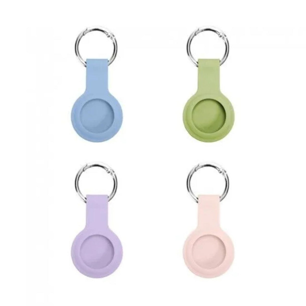Laser Silicone Key Ring for Apple AirTag  Pastel - 4 Pack