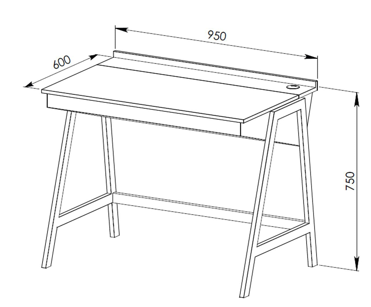 Workzone Aspect Desk Dark Oak Wood Desk with Black Metal Frame