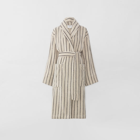 Sheridan Aven Stripe Robe - S/M Limestone