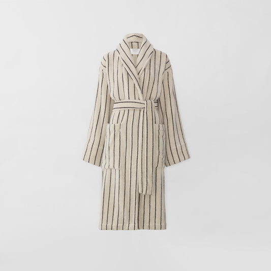 Sheridan - Aven Stripe Robe - L/XL Limestone