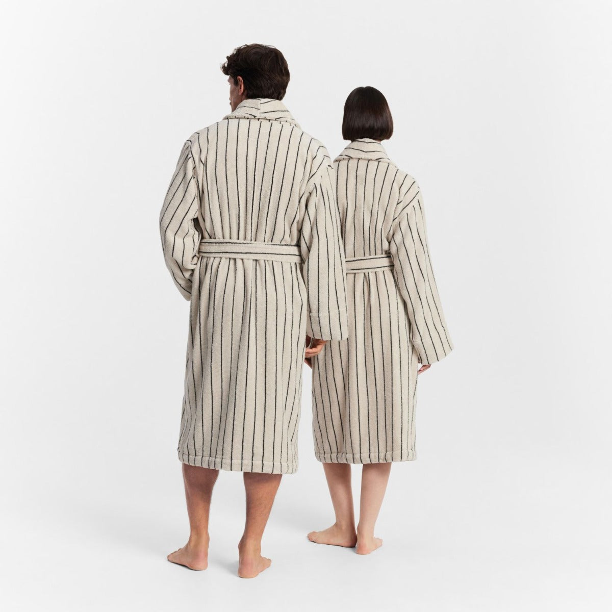 Sheridan - Aven Stripe Robe - L/XL Limestone