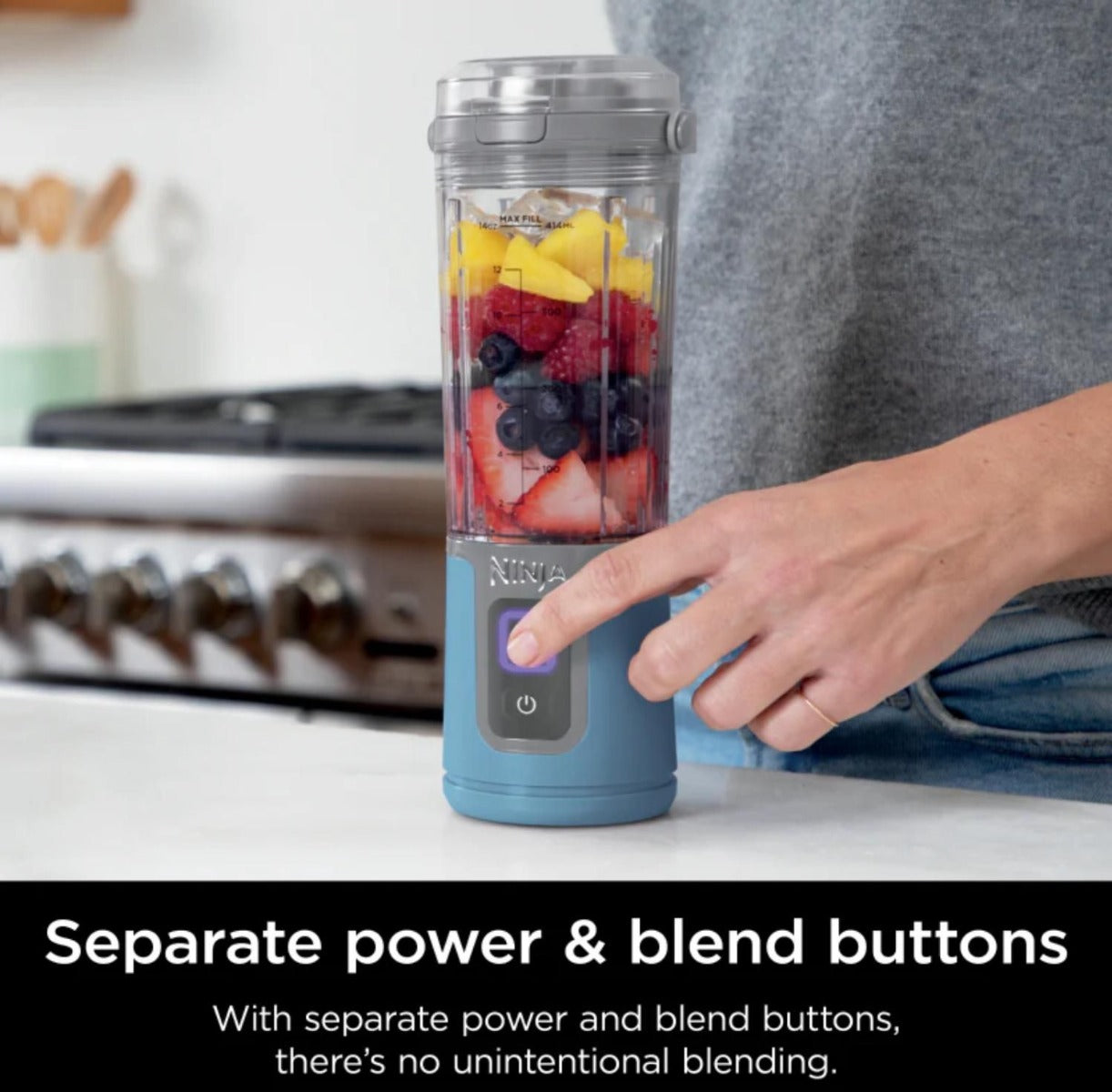 Ninja - Blast Portable Blender - Denim Blue