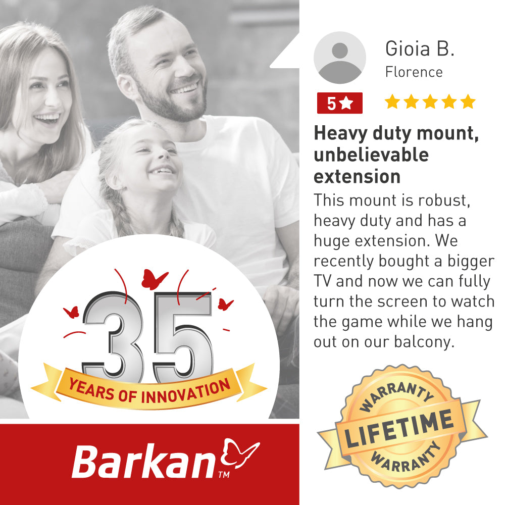 Barkan - Full Motion Extra Long TV Wall Mount to suit 13"-86"