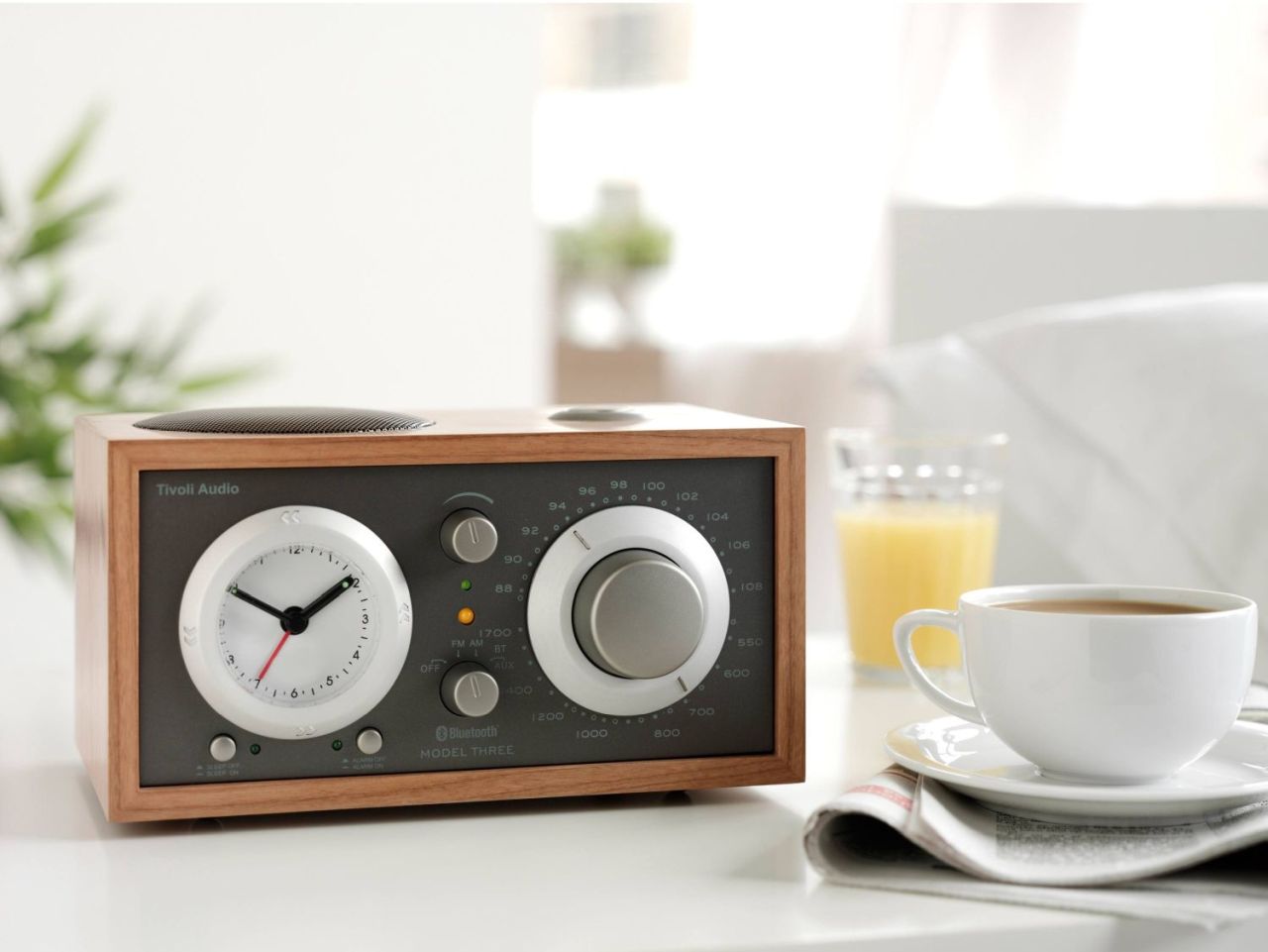 Tivoli Audio - Model Three Bluetooth Radio - Cherry/Metallic Taupe