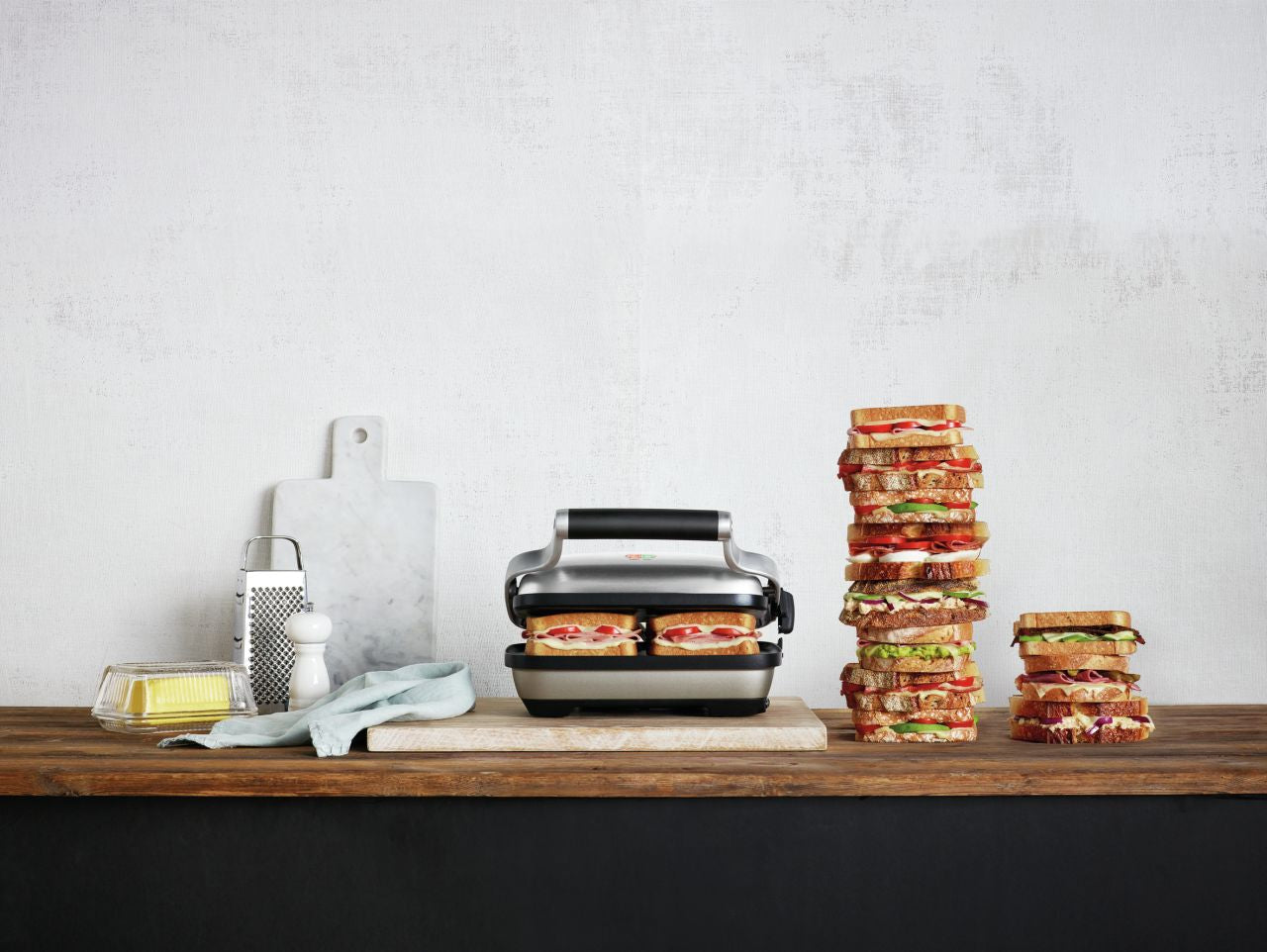 Breville - The Perfect Press 2 Slice Sandwich Press - Stainless Steel