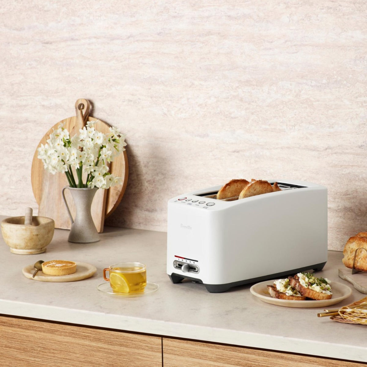 Breville - the Smart Toast 4 Slice Long Slot - Sea Salt