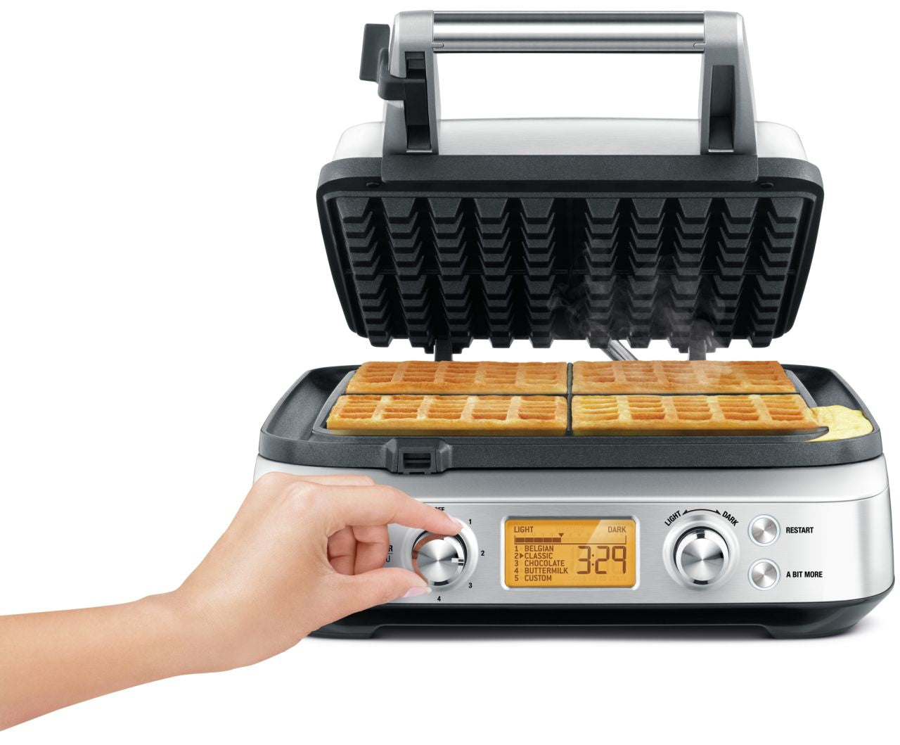 Breville - The Smart Waffle Maker - Stainless Steel