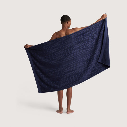 Sheridan - Checker Logo Beach Towel - French Navy
