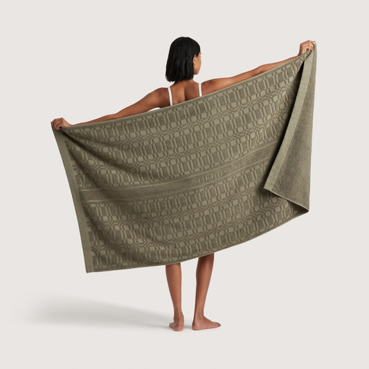 Sheridan - Checker Logo Beach Towel - Thyme