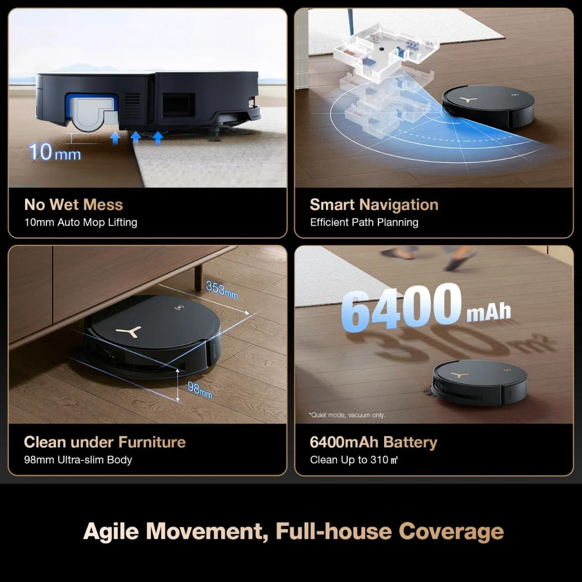 Ecovacs - Deebot X8 Pro Omni Robotic Vacuum Cleaner - Black