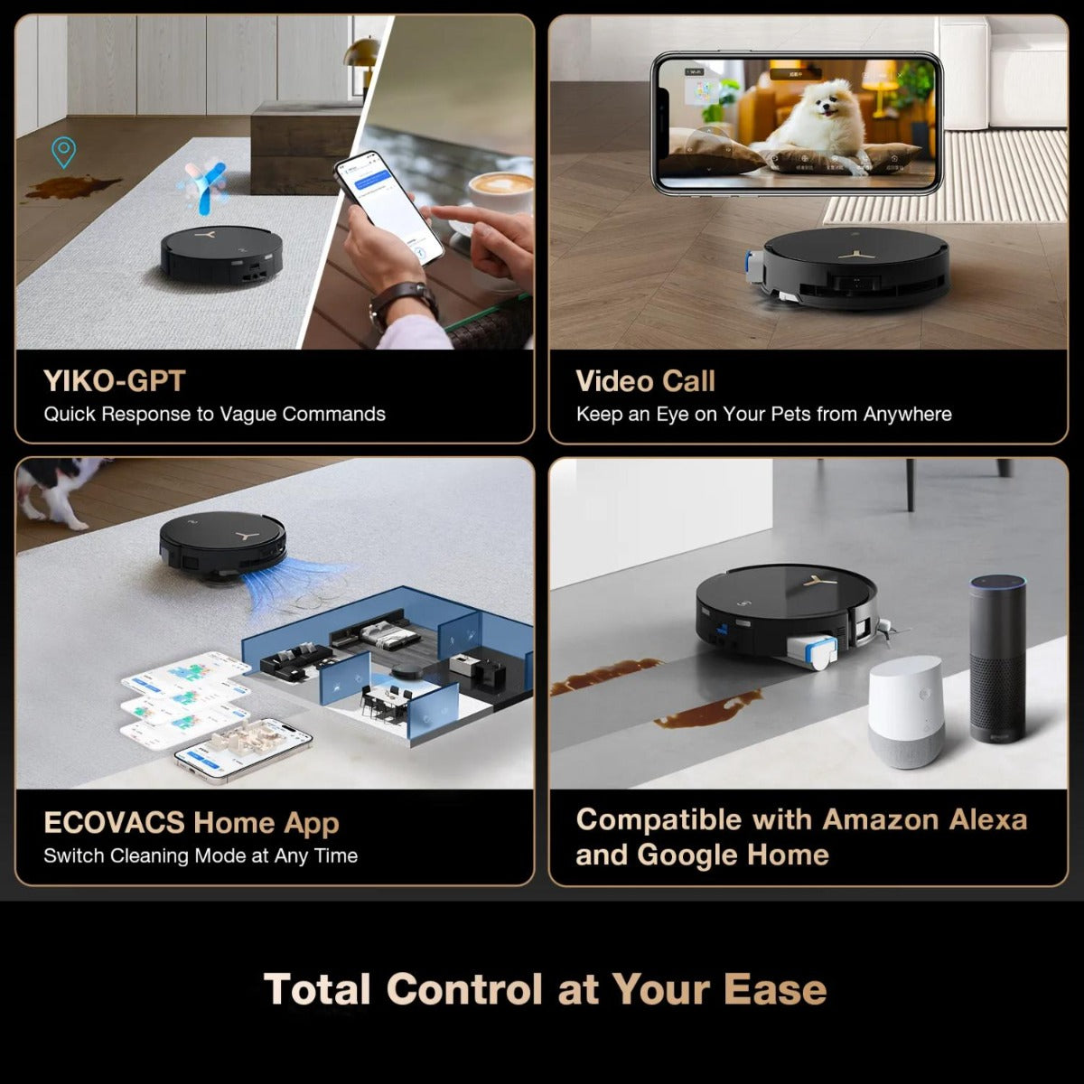 Ecovacs - Deebot X8 Pro Omni Robotic Vacuum Cleaner - Black