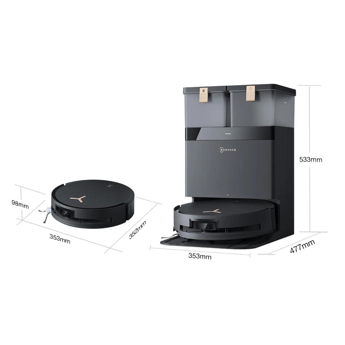 Ecovacs - Deebot X8 Pro Omni Robotic Vacuum Cleaner - Black