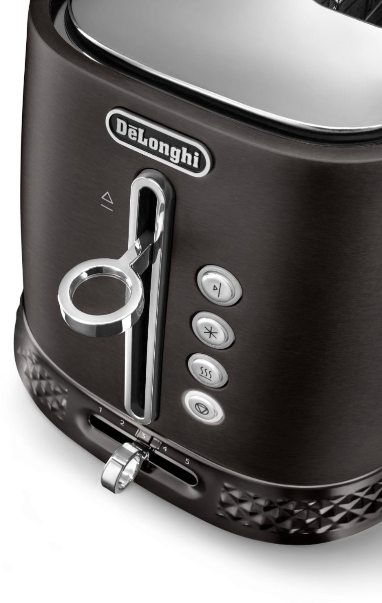 Delonghi - Diadema 2 Slice Toaster - Brushed Grey