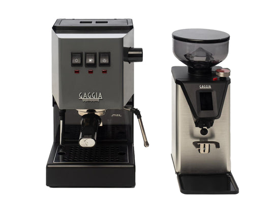 Gaggia - Classic E24 Manual Machine - Grey RI9481/16 + Premium Grinder MDF55