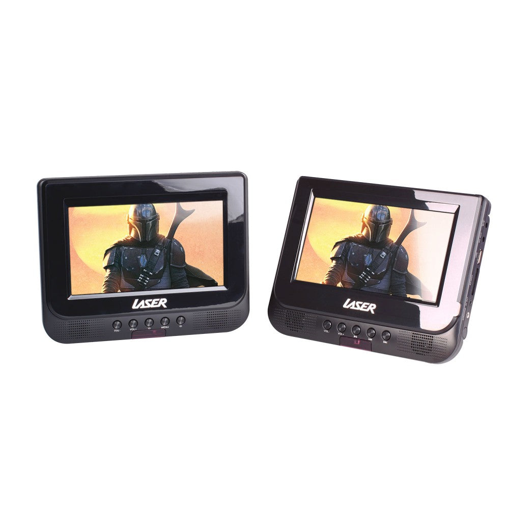 Laser DVD Player Portable Dual 9 with Bonus Pack