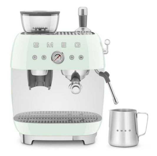 Smeg - Espresso Coffee Machine with Grinder - Pastel Green