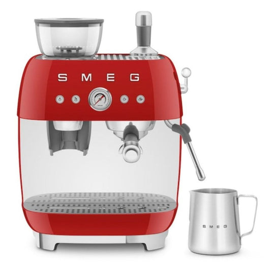 Smeg - Espresso Coffee Machine with Grinder - Red