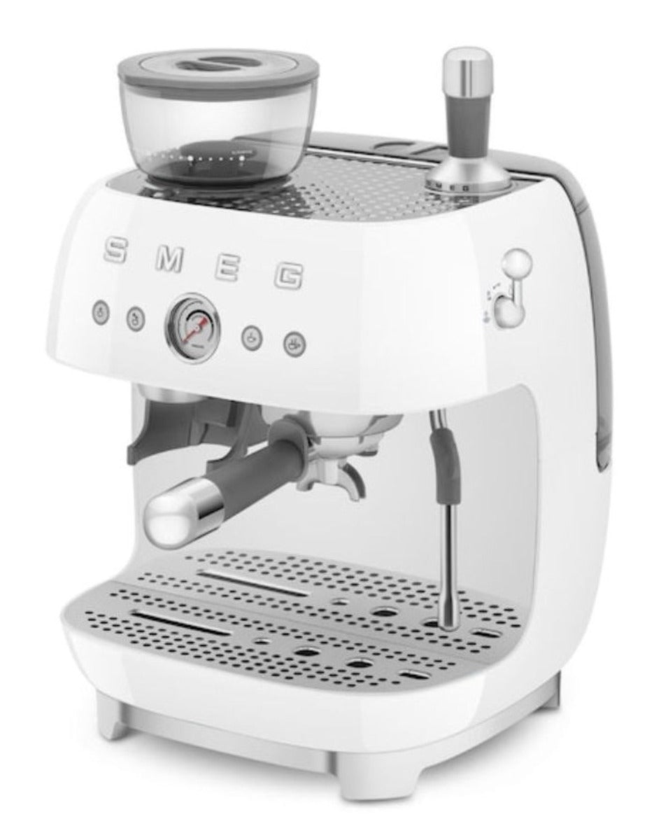 Smeg - Espresso Coffee Machine with Grinder - White