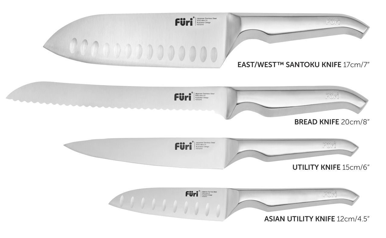 Furi - Stone Knife Block Set Snow Terrazzo 5 Piece
