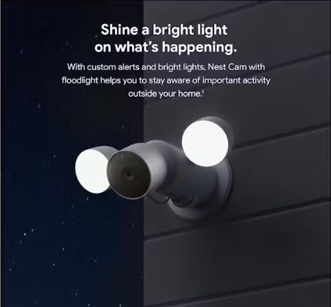 Google - Nest Cam Outdoor with Floodlight