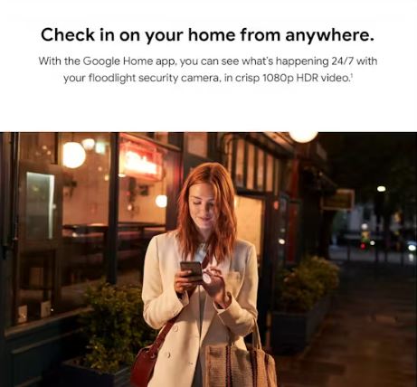 Google - Nest Cam Outdoor with Floodlight