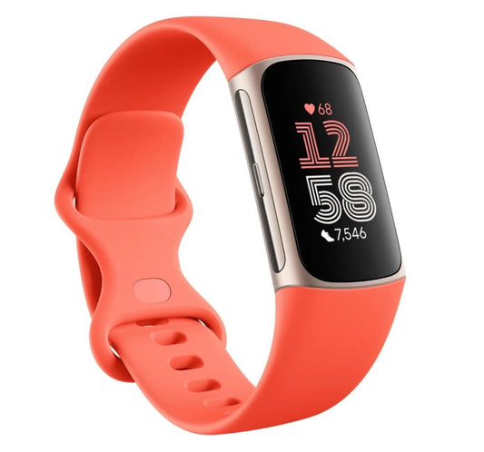 FitBit Charge 6 Fitness Tracker - Gold/Coral