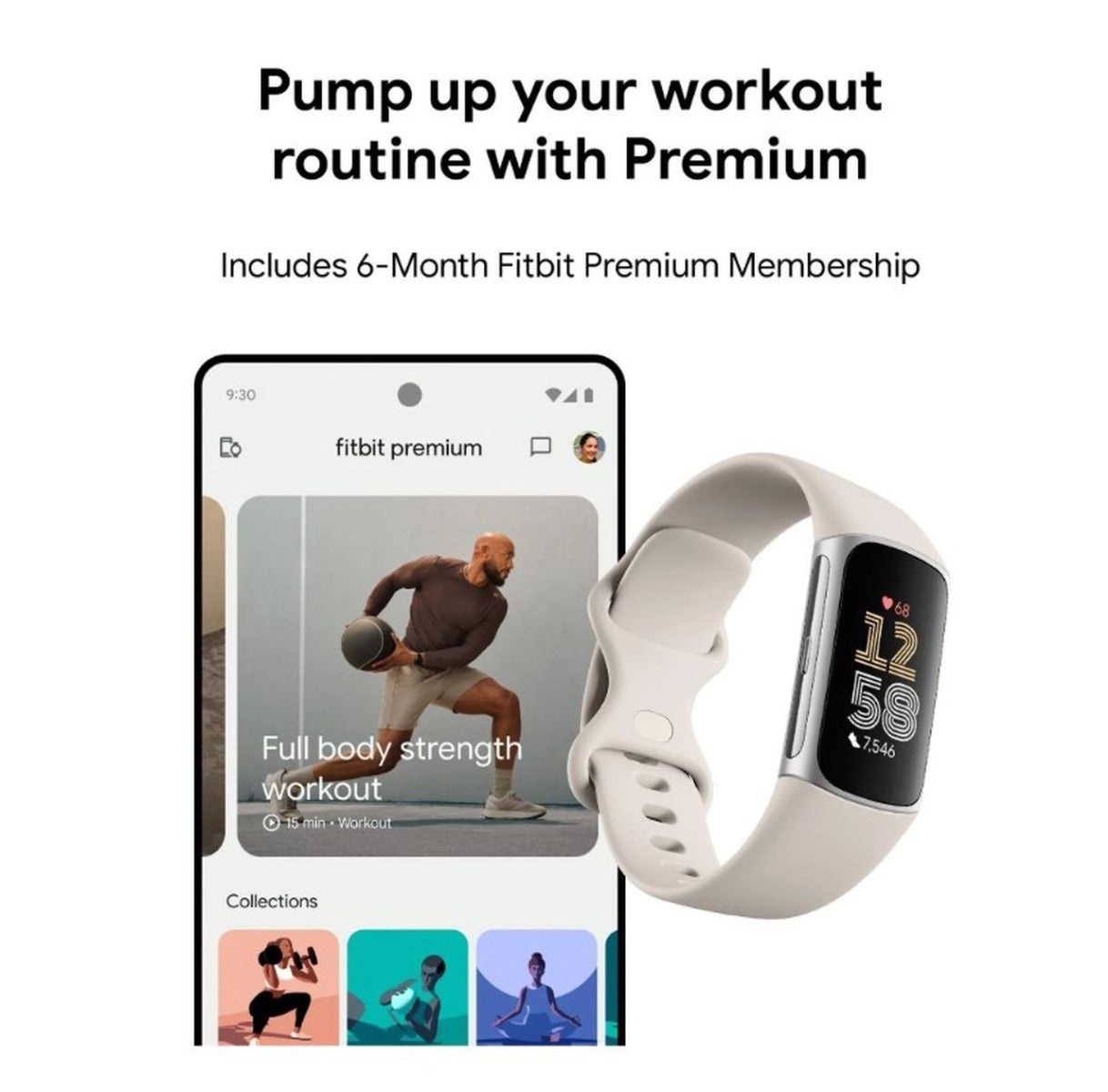 FitBit Charge 6 Fitness Tracker - Silver/Porcelain