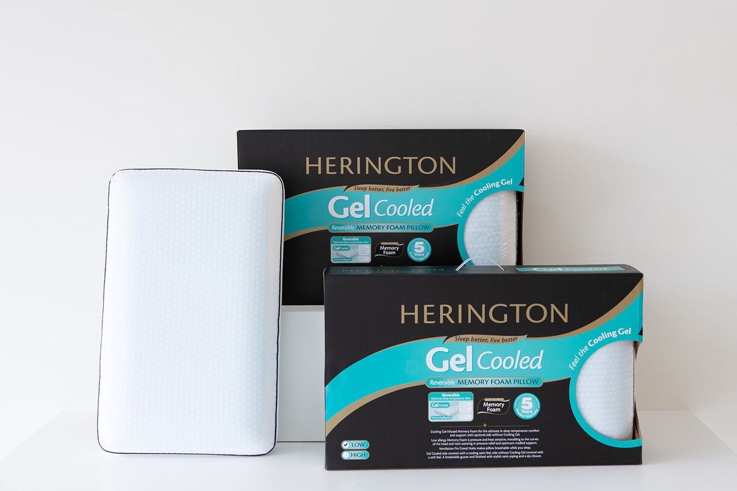 Herington Cooling Gel Memory Foam Pillow High