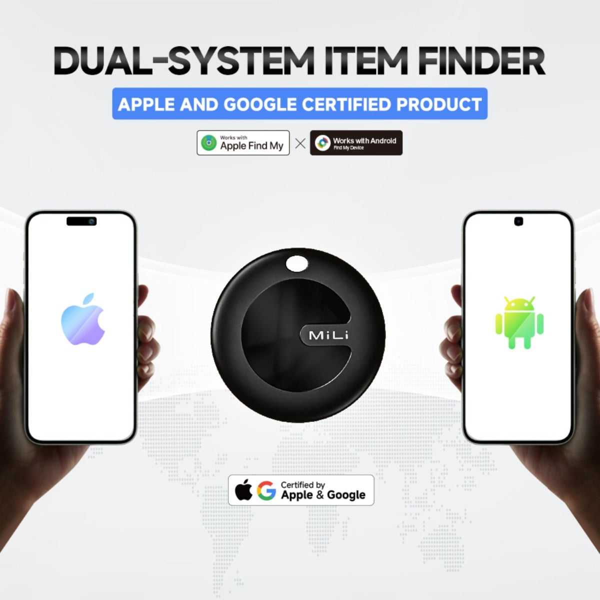 Mili - MiTag Duo Leather Case Black - 1 Pack
