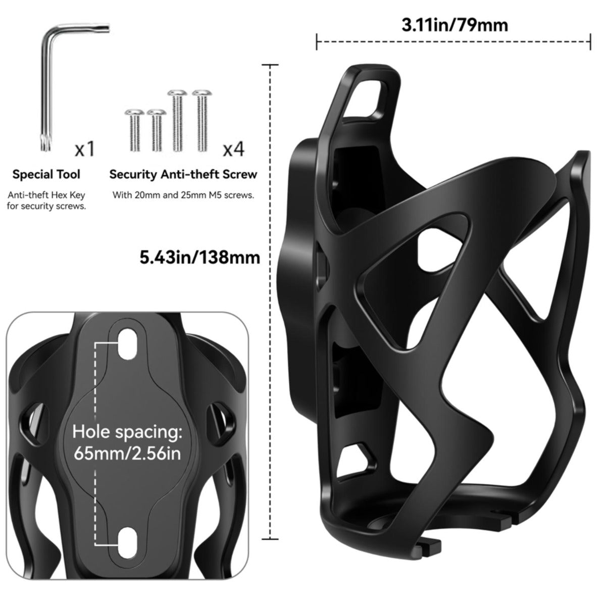 Mili - MiTag Bicycle Bottle Holder - Black