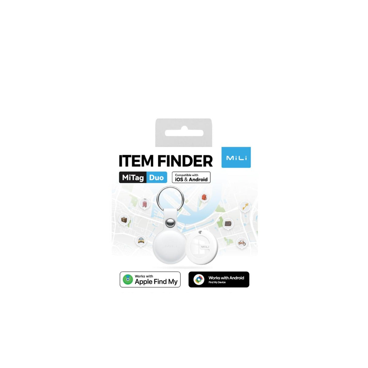 Mili - MiTag Duo Leather Case White - 3 Pack