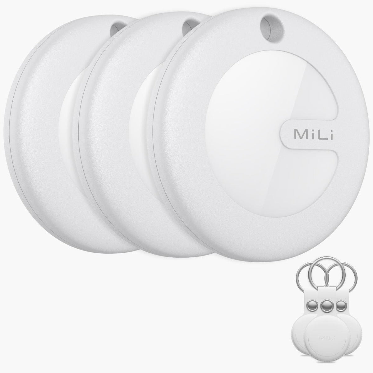 Mili - MiTag Duo Leather Case White - 3 Pack