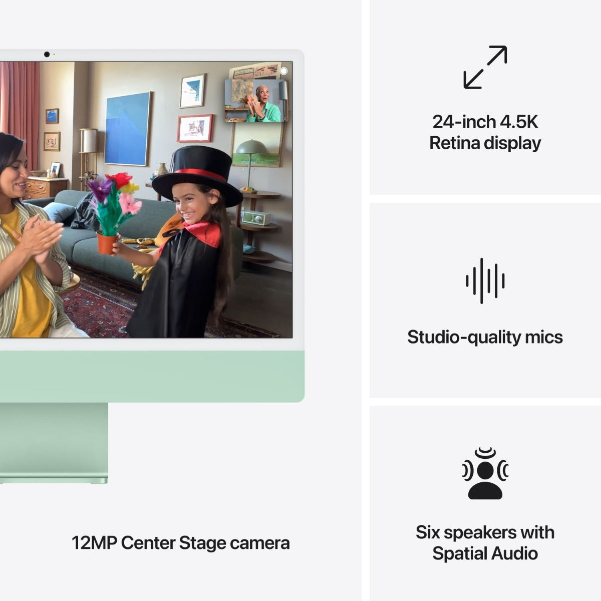 Apple - 24" iMac: M4 chip with 10-core CPU & 10-core GPU, 16GB, 512GB SSD - Green - Wholesales Supply
