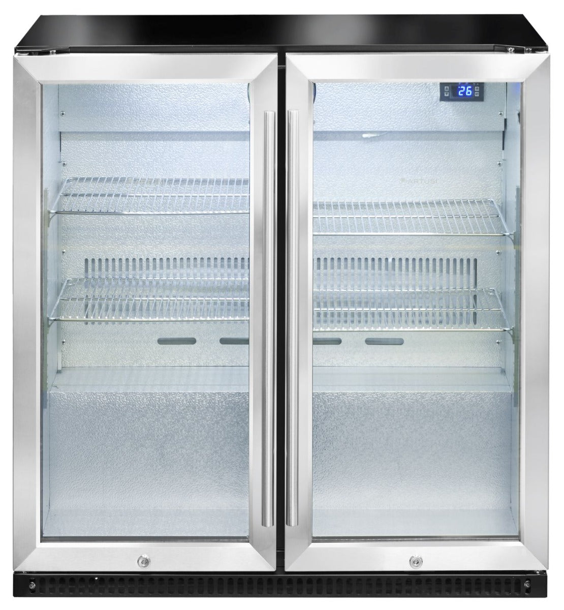 Artusi - 190L Outdoor Bar Fridge w/ Double Glass Doors - S/S - Wholesales Supply