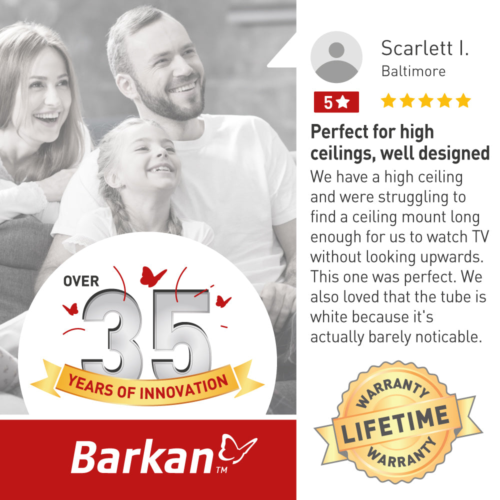 Barkan - 13" - 86" Long TV Ceiling Mount - Wholesales Supply