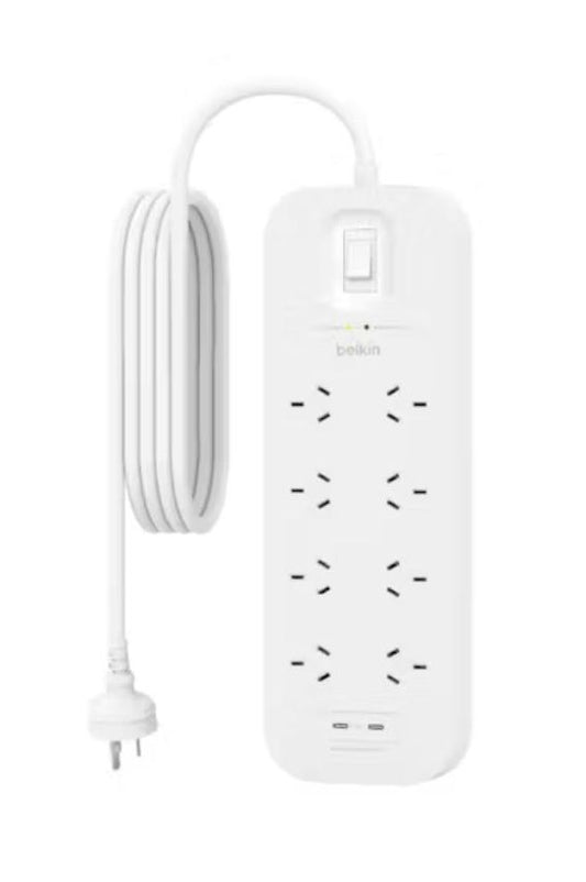 Belkin - 8-Outlet Surge Protector Dual USB-C 30W - Wholesales Supply