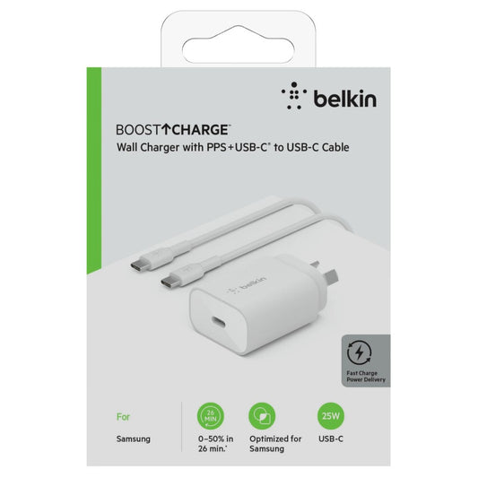 Belkin BOOST���CHARGE��� PPS Wall Charger + USB-C�� to USB-C Cable 25W - Wholesales Supply