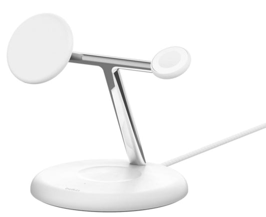 Belkin - 3-in-1 Magnetic Wireless Charging Stand - White - Wholesales Supply