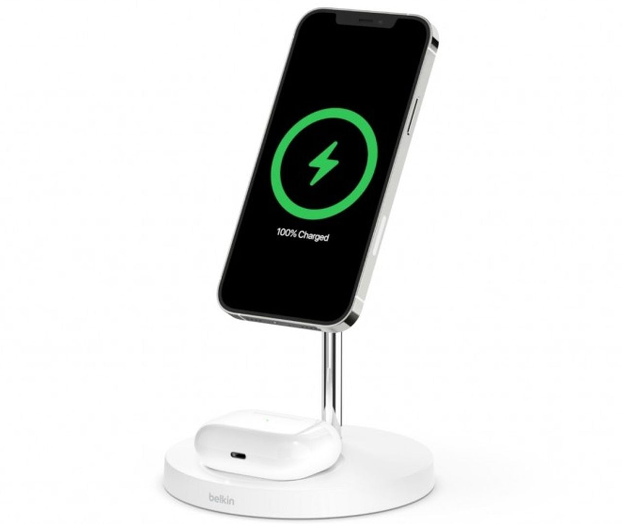 BELKIN BoostCharge Pro 2-in-1 Wireless Charger Stand with MagSafe 15W - White - Wholesales Supply