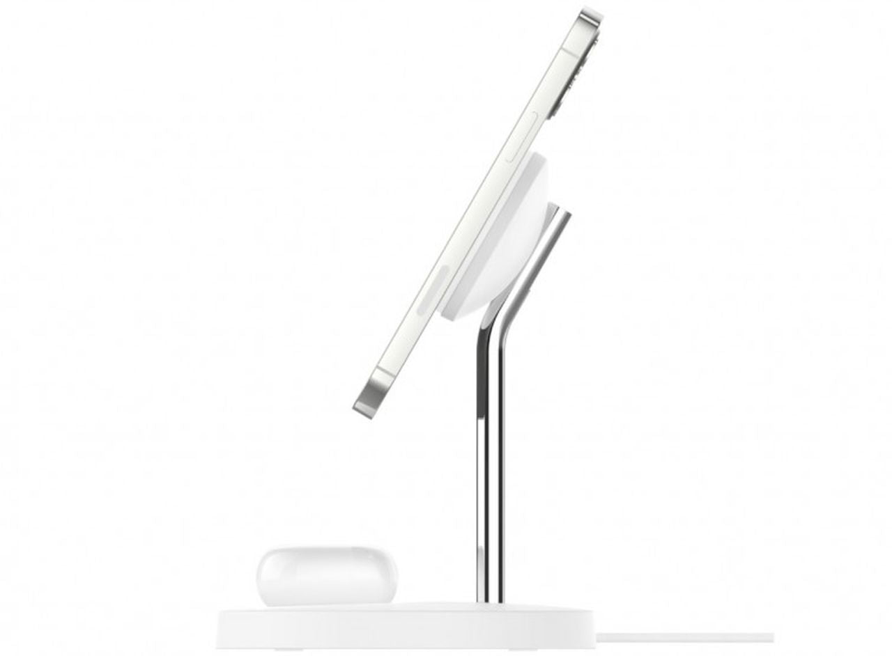 BELKIN BoostCharge Pro 2-in-1 Wireless Charger Stand with MagSafe 15W - White - Wholesales Supply