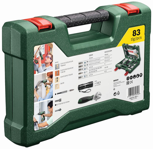 Bosch - 83-Piece V-Line Titanium and Screwdriver Drill Bit Set with LED Torch - Wholesales Supply