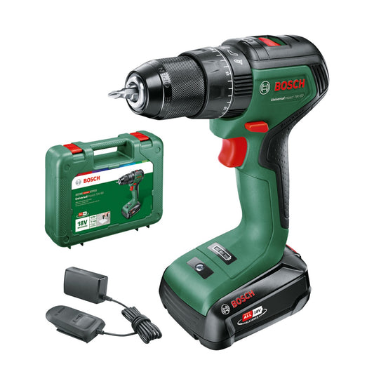 Bosch Cordless Impact Drill Universal Impact 18V with 2.5Ah Battery and Fast Charger - Wholesales Supply