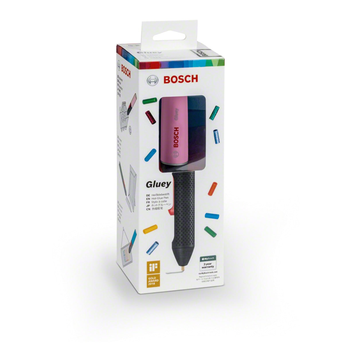 Bosch - Gluey Cordless Hot Glue Pen, Cupcake Pink (with 20 Glue Sticks, Pink) - Wholesales Supply