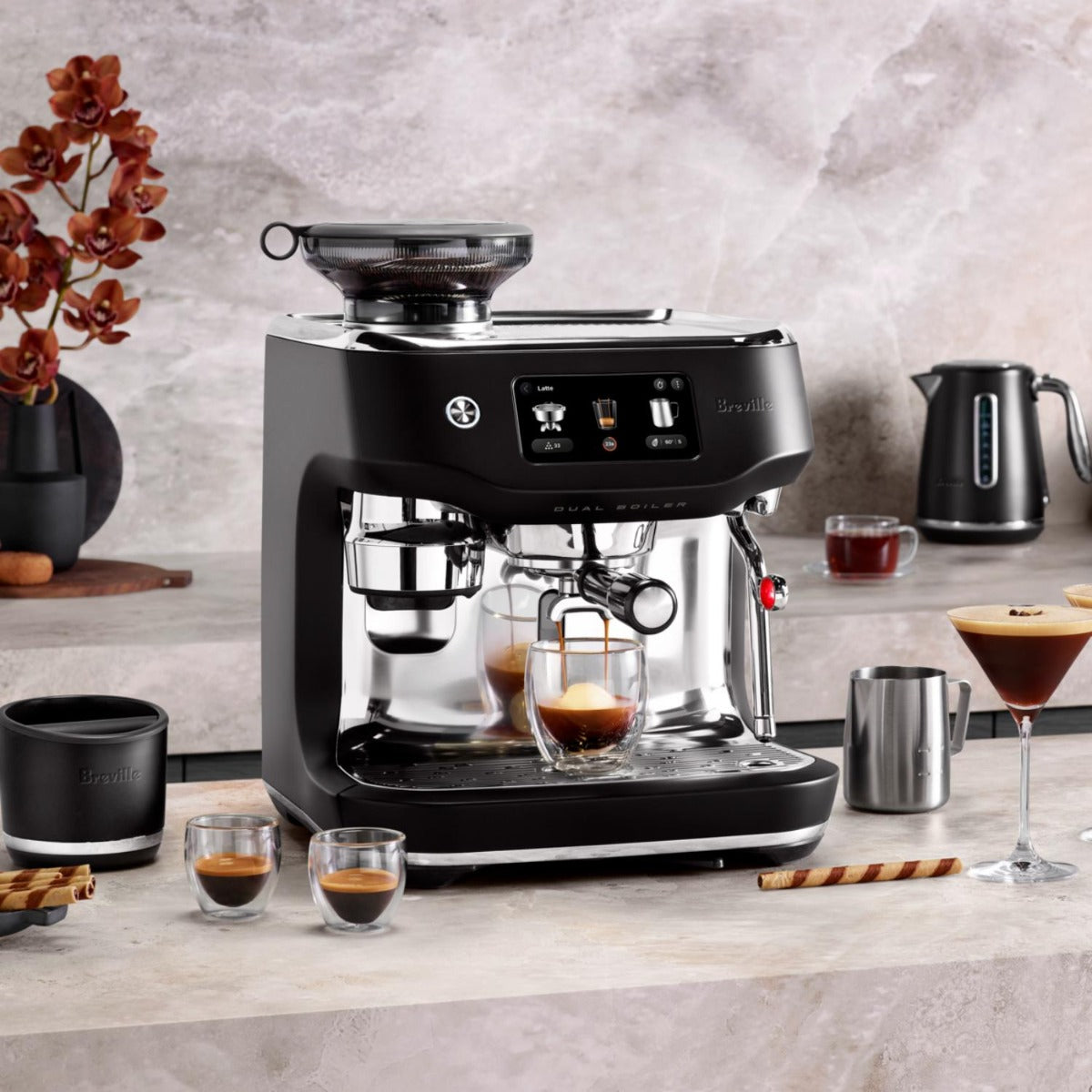 Breville - the Oracle Dual Boiler Automatic Espresso Machine - Black Truffle - Wholesales Supply