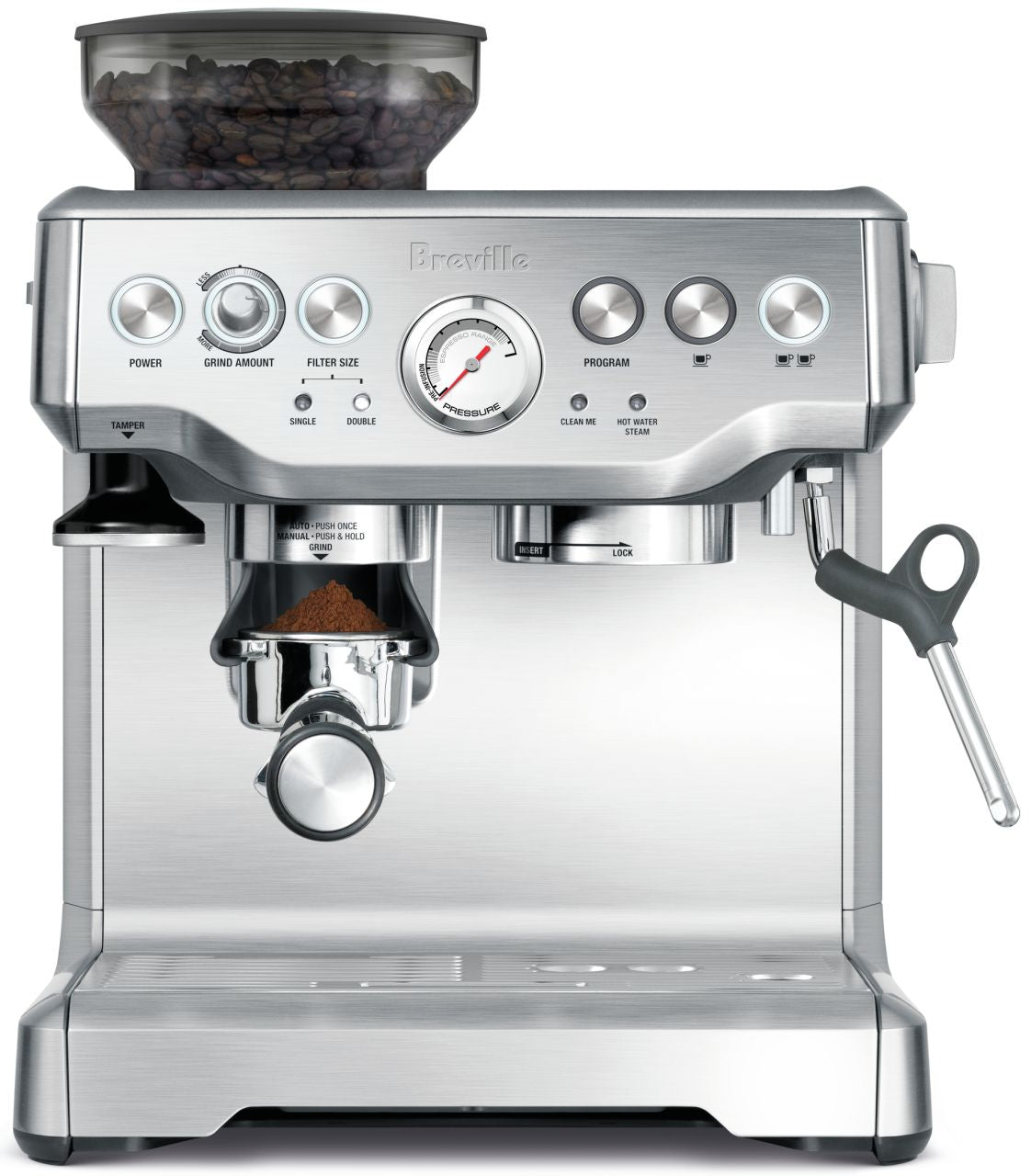 Breville - The Barista Express Coffee Machine - Chrome - Wholesales Supply