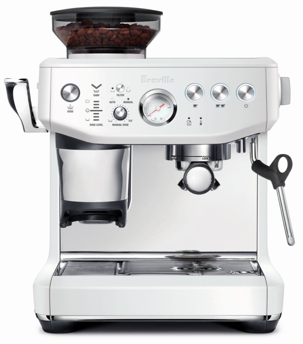 Breville - Barista Express Impress Assisted Tamping Coffee Machine - Sea Salt - Wholesales Supply