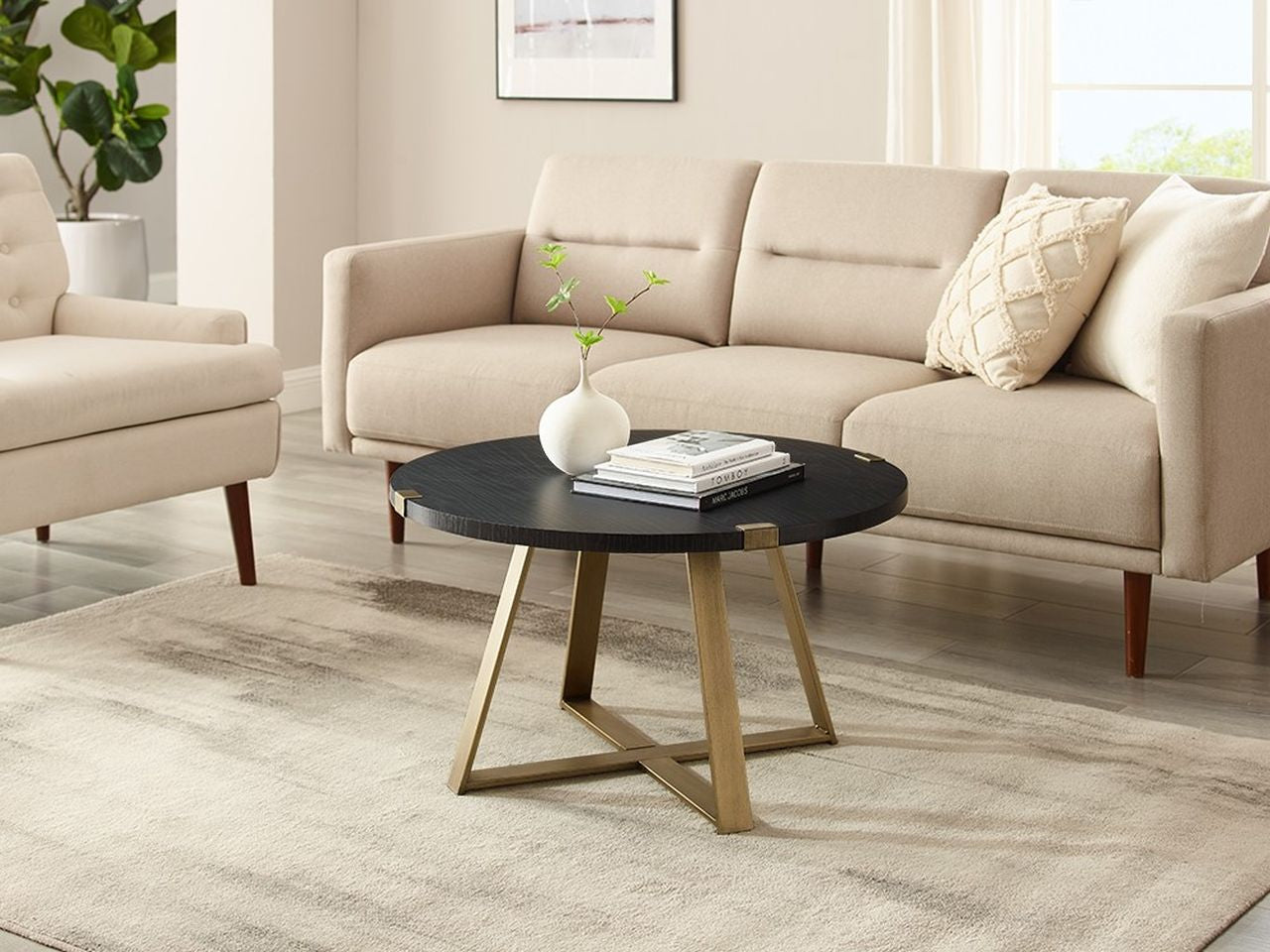 Criterion Capri Coffee Table Black - Brushed Gold - Wholesales Supply